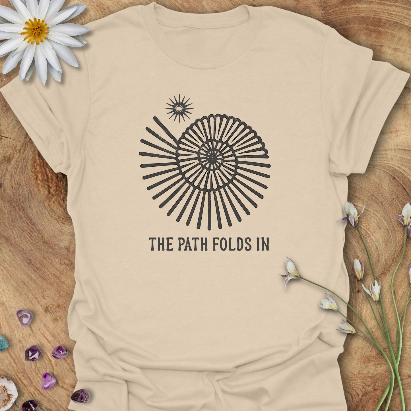 The Path Folds In T-Shirt Sand