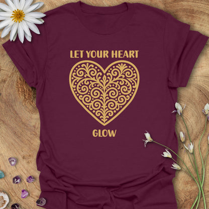Let Your Heart Glow T-Shirt Maroon