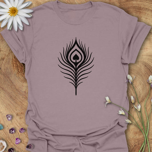 Peacock Heart Feather T-Shirt