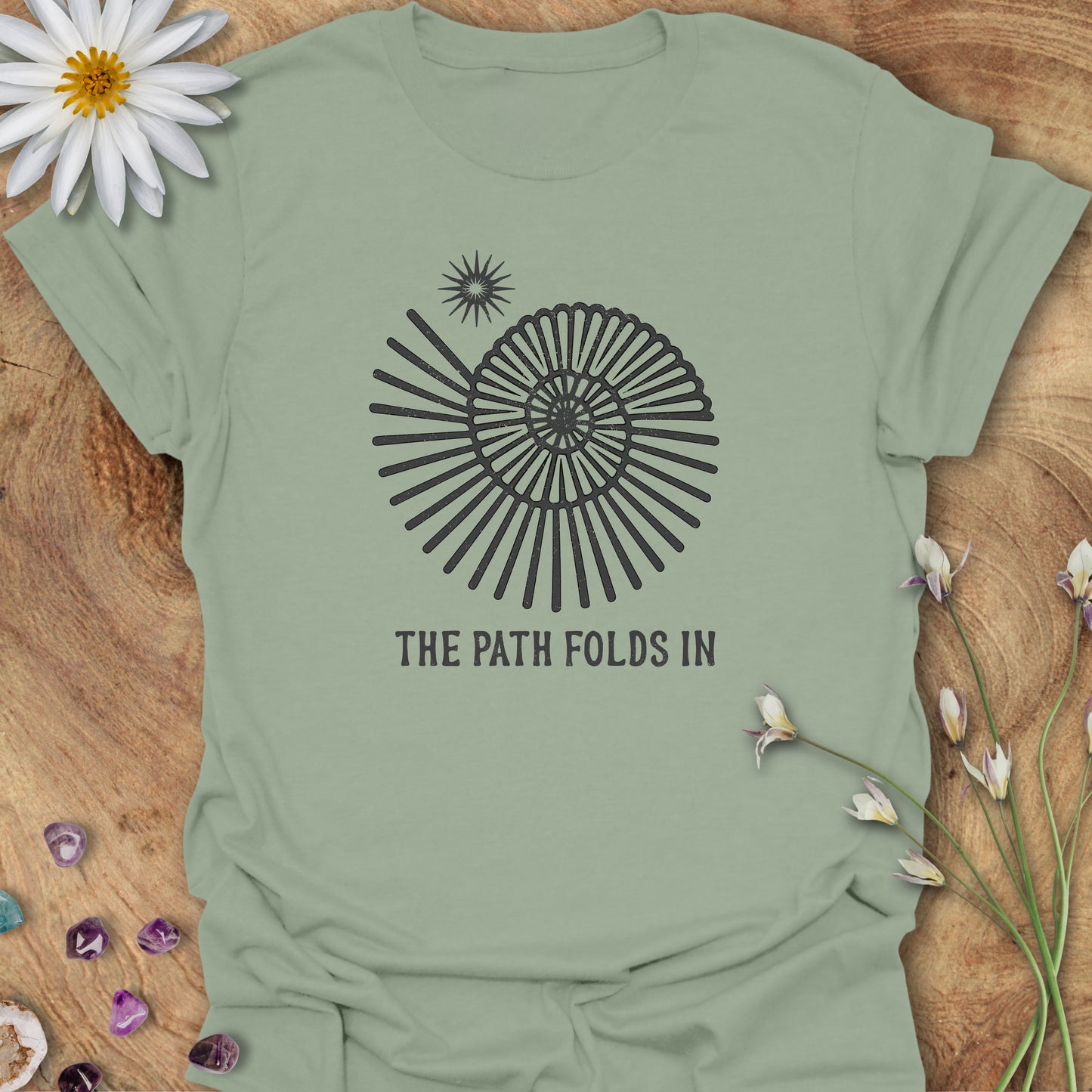 The Path Folds In T-Shirt Sage
