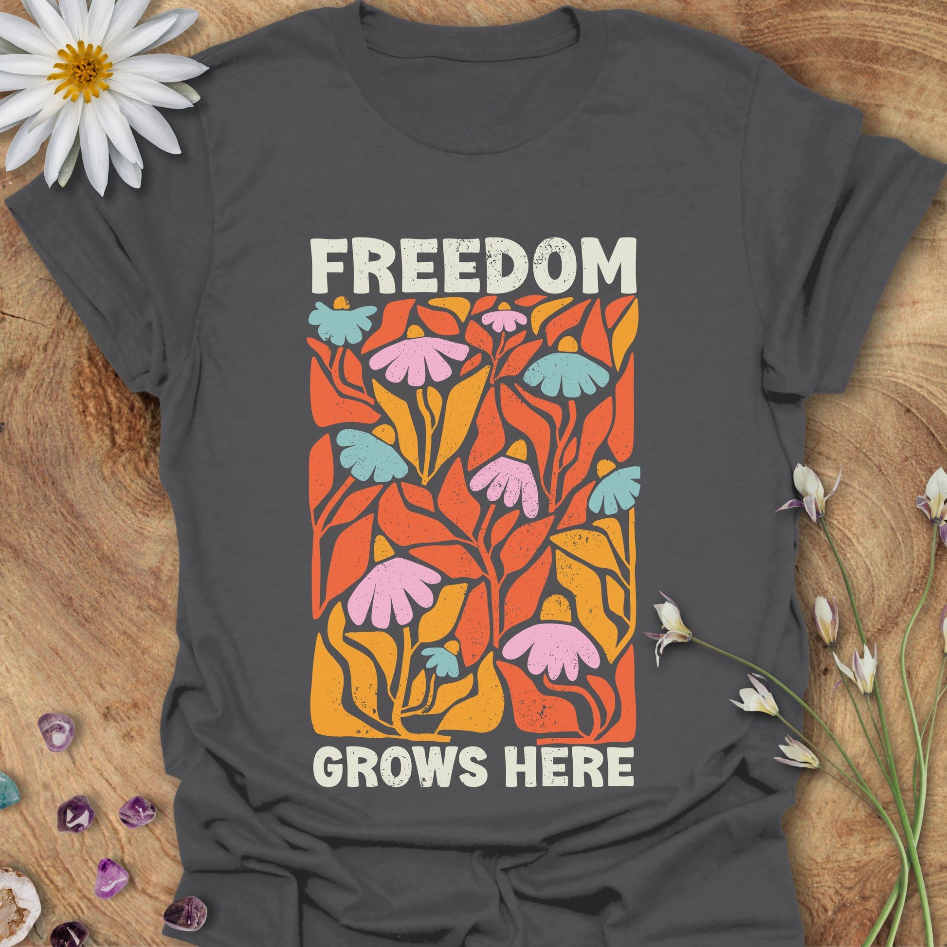 Freedom Grows Here T-Shirt Charcoal