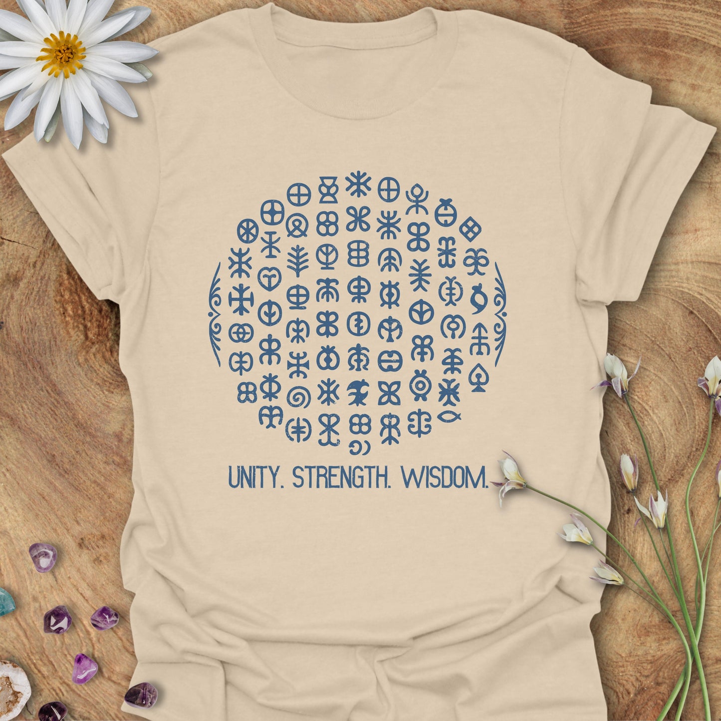 Adinkra Symbols T-Shirt Sand