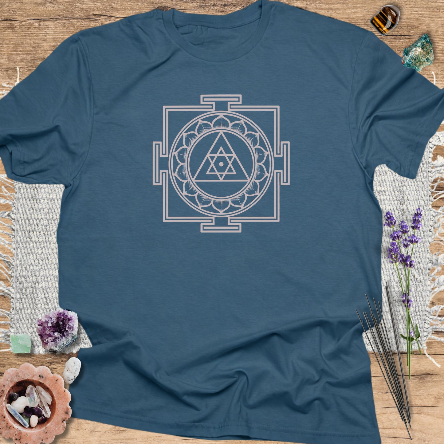 Durga Yantra T-Shirt Indigo Blue