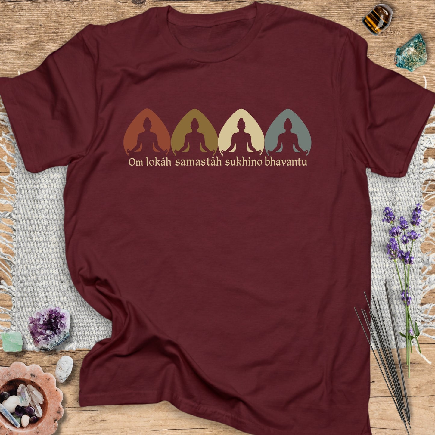 Om Lokah Samastah Sukhino Bhavantu Sanskrit T-Shirt