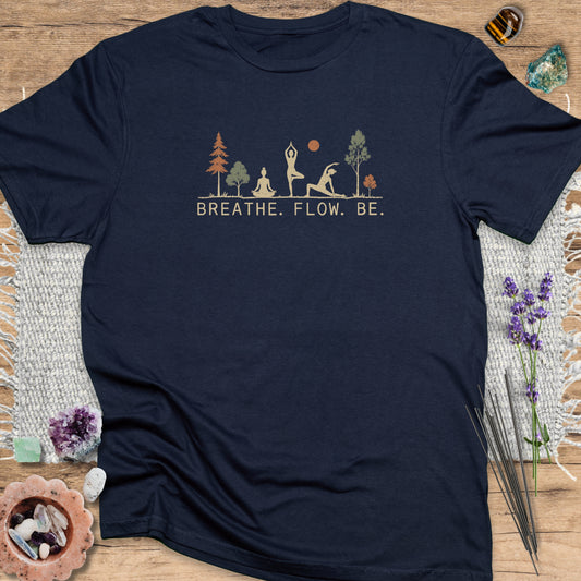 Breathe. Flow. Be. T-Shirt Navy