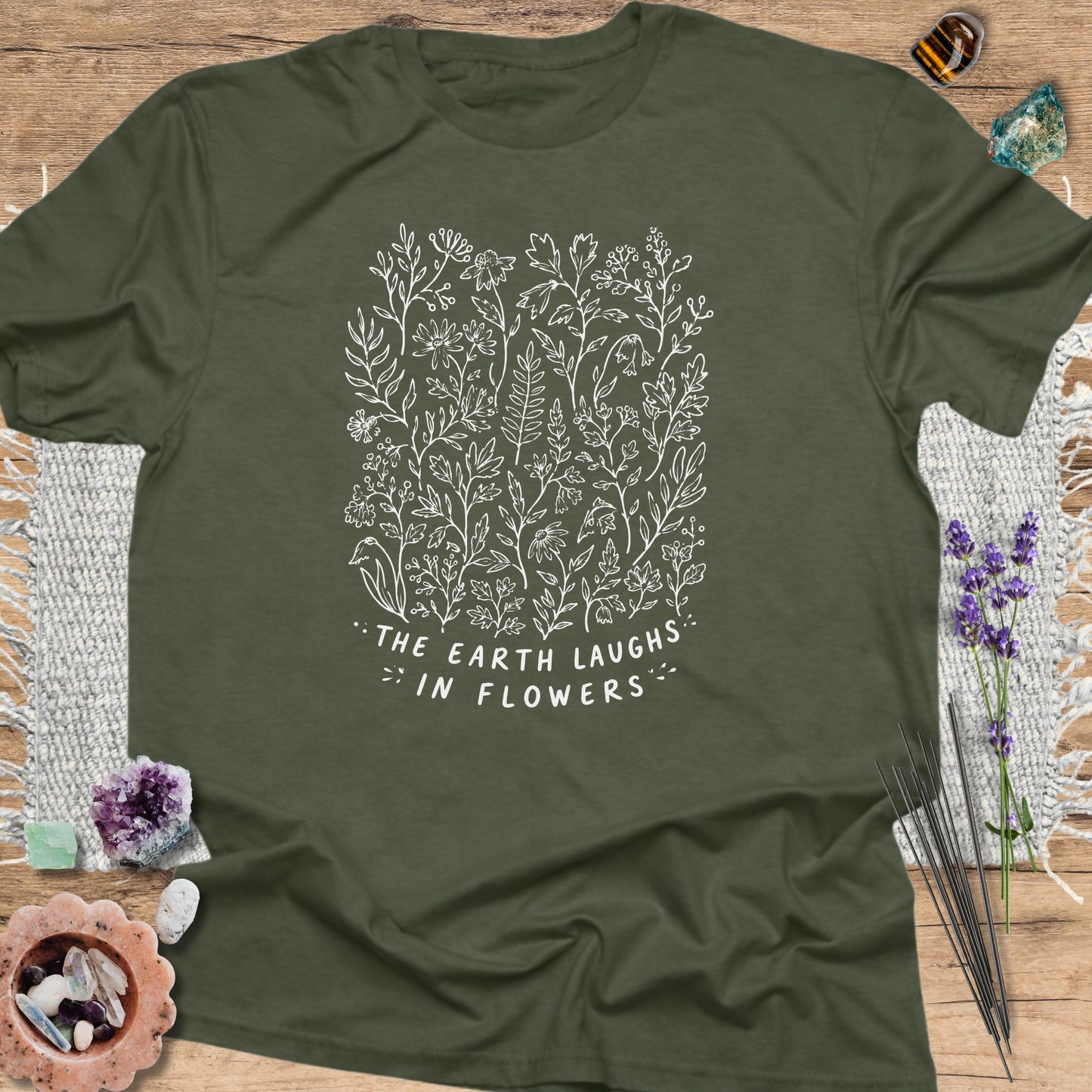 The Earth Laughs in Flowers Military Green