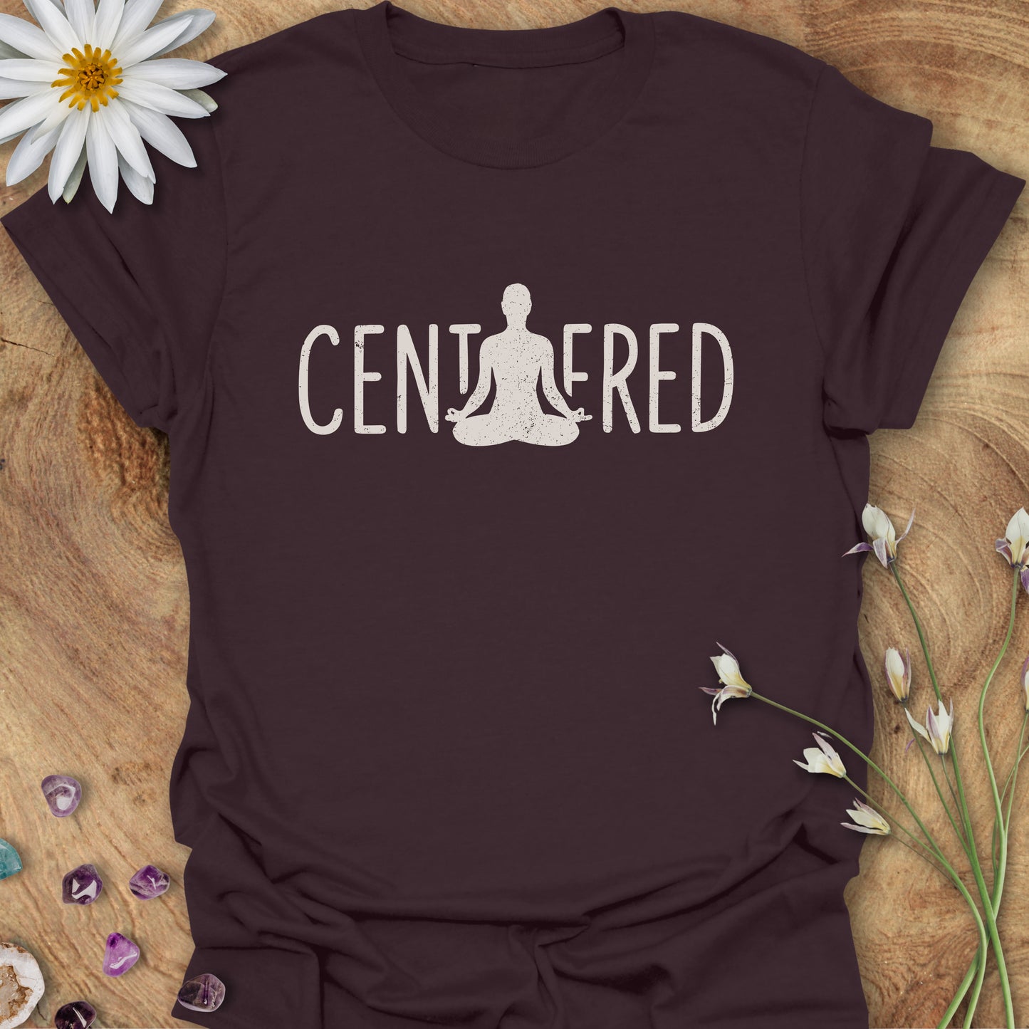 Centered Mindfulness T-Shirt Dark Chocolate
