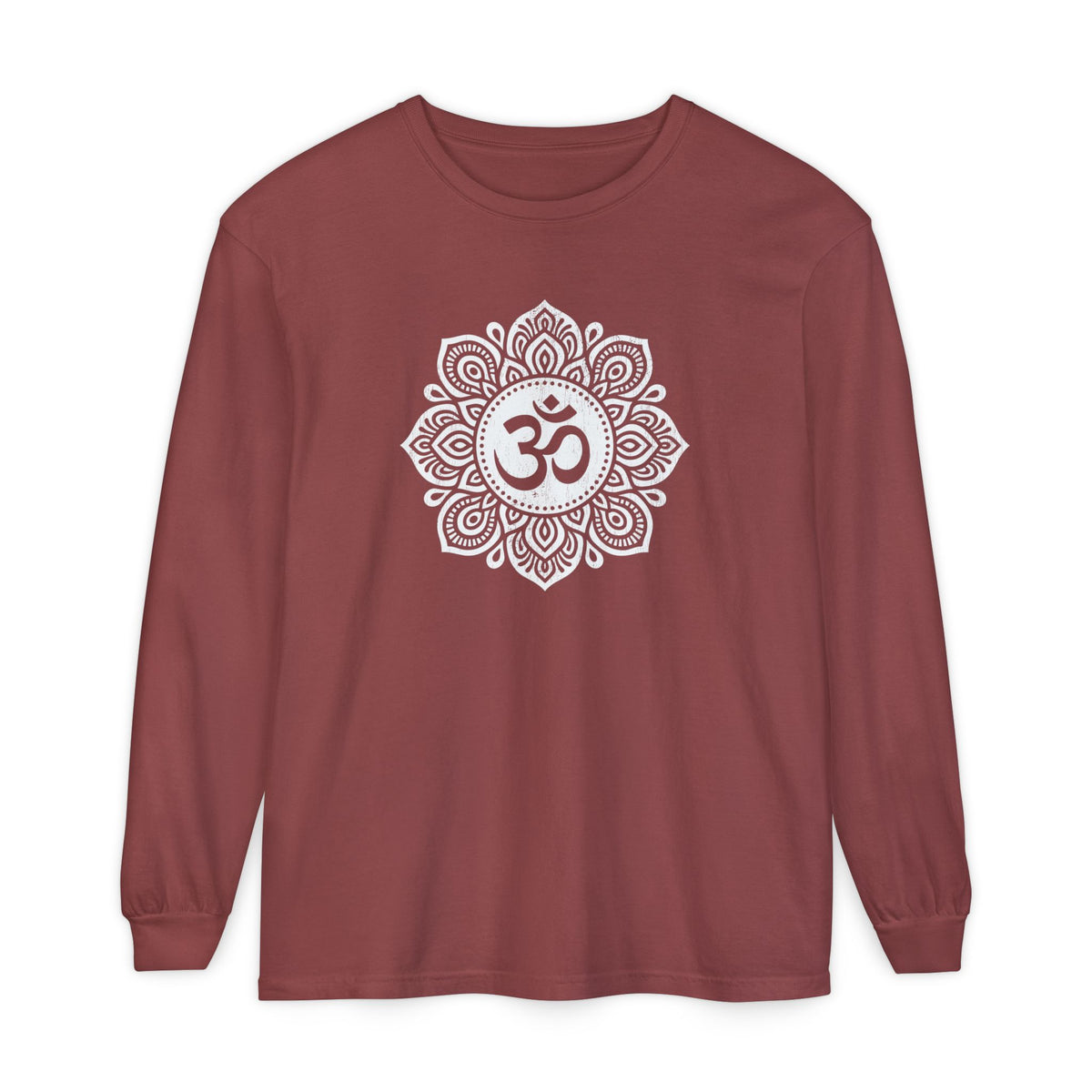 Om Mandala Long Sleeve Shirt Brick