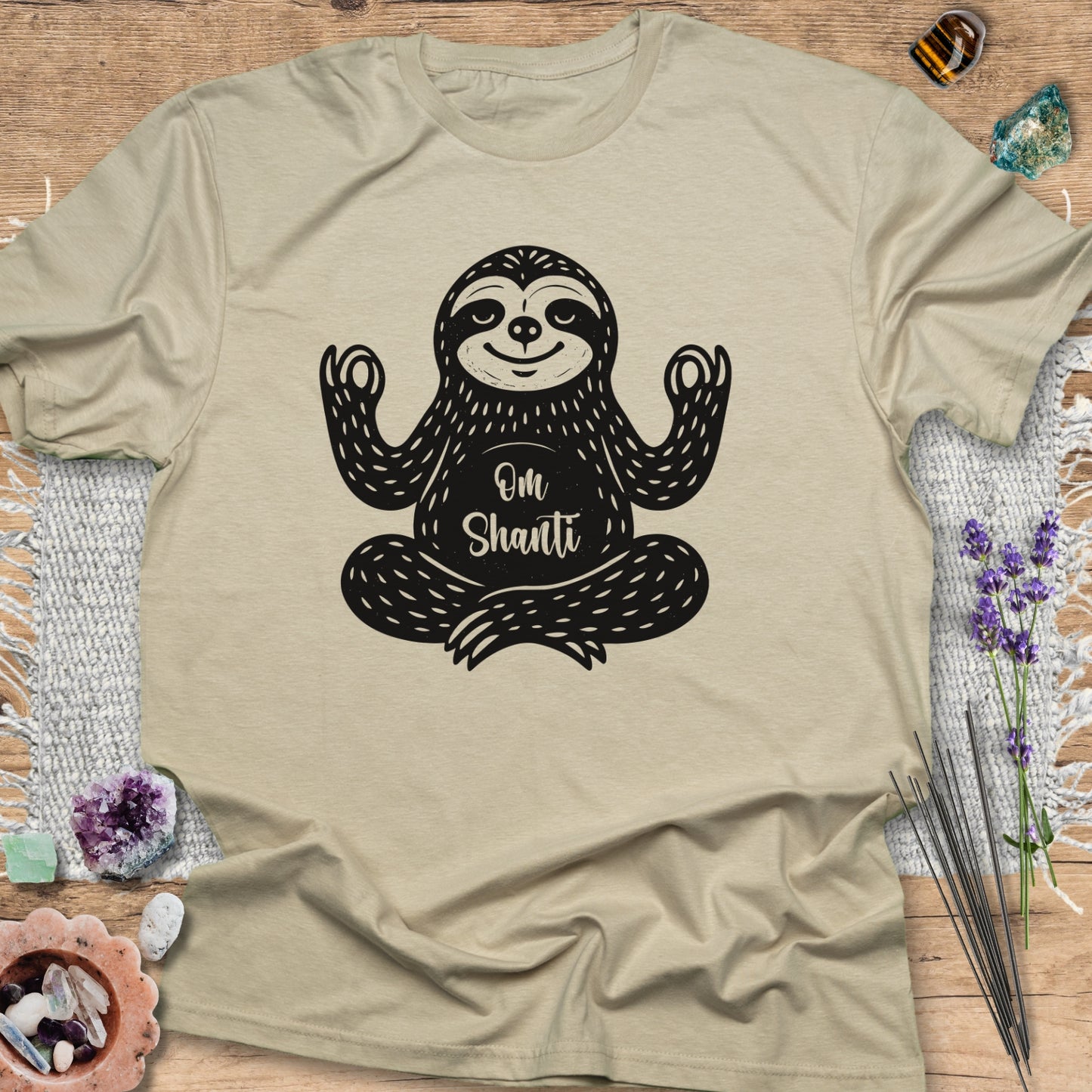 Om Shanti Meditative Sloth T-Shirt