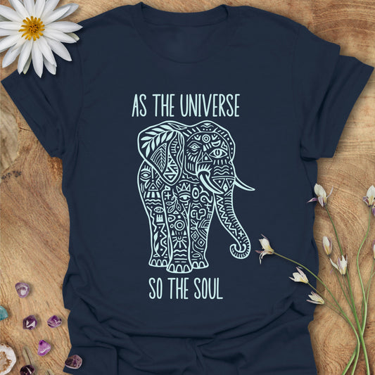 As the Universe, So the Soul T-Shirt Navy