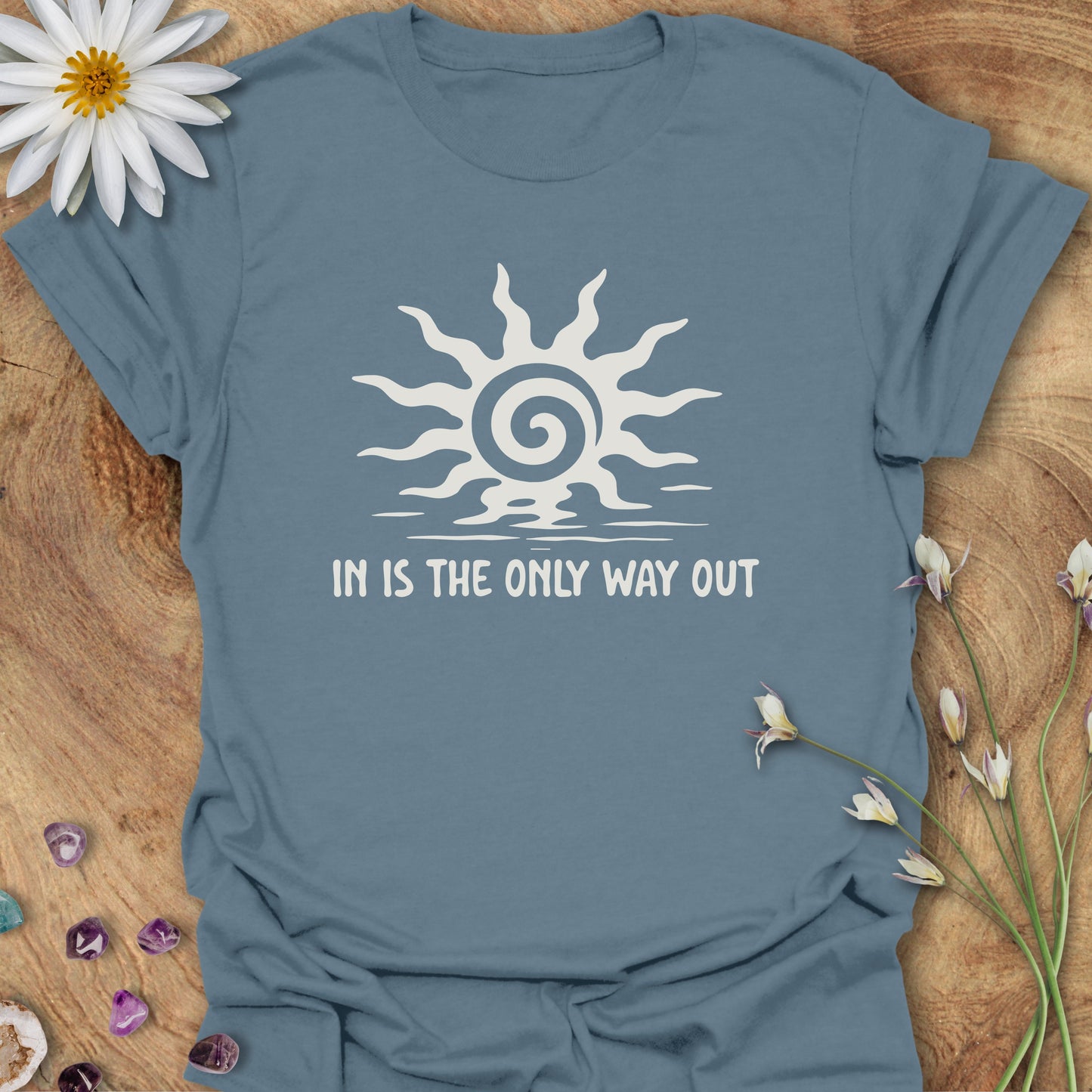 In Is The Only Way Out T-Shirt Indigo Blue