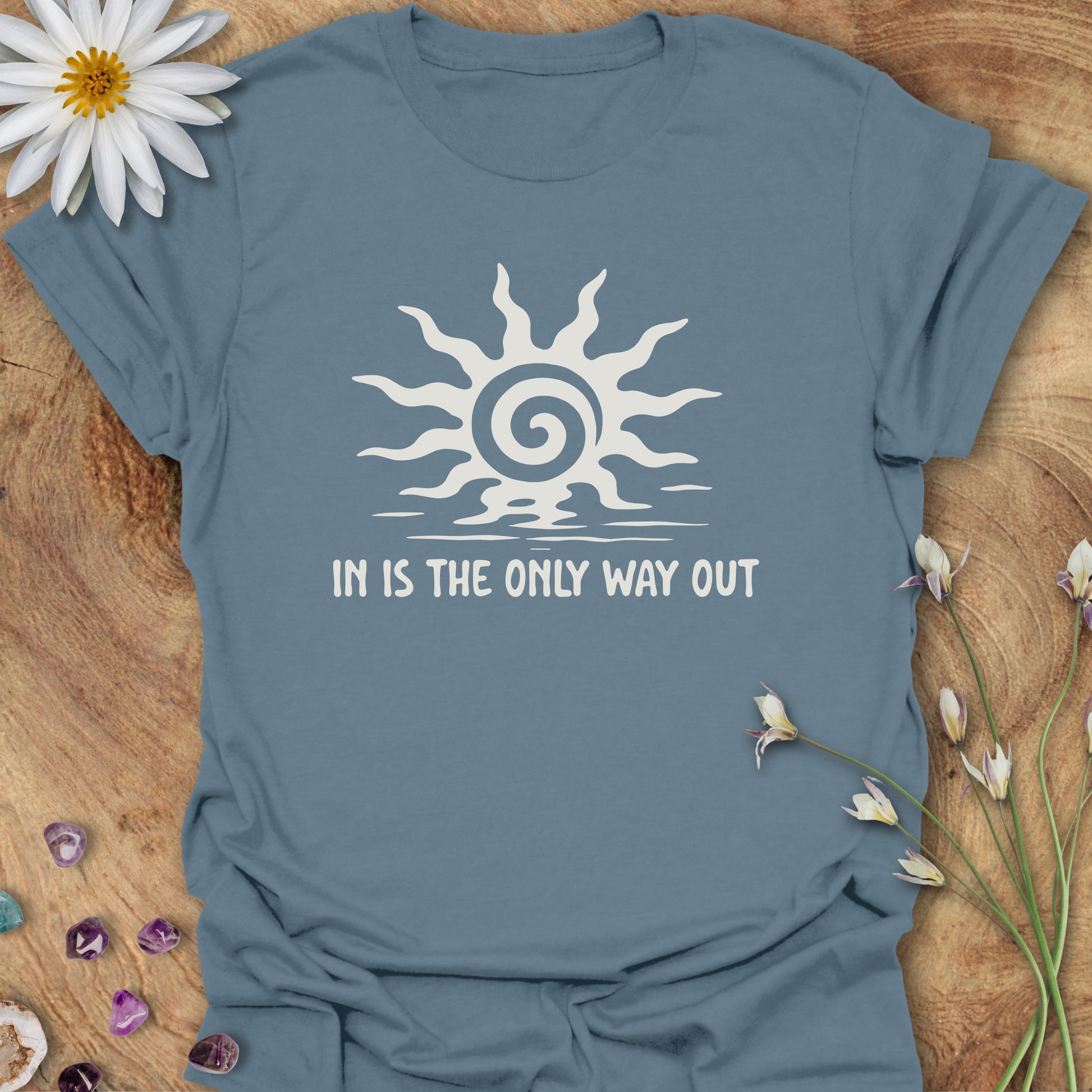 In Is The Only Way Out T-Shirt Indigo Blue