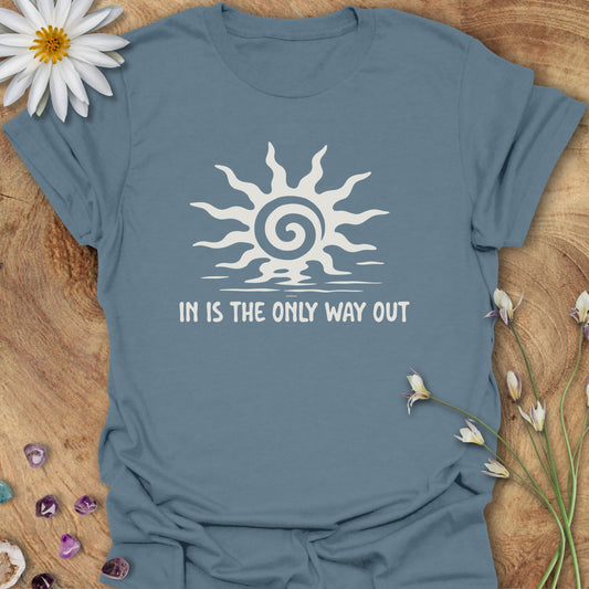 In Is The Only Way Out T-Shirt Indigo Blue